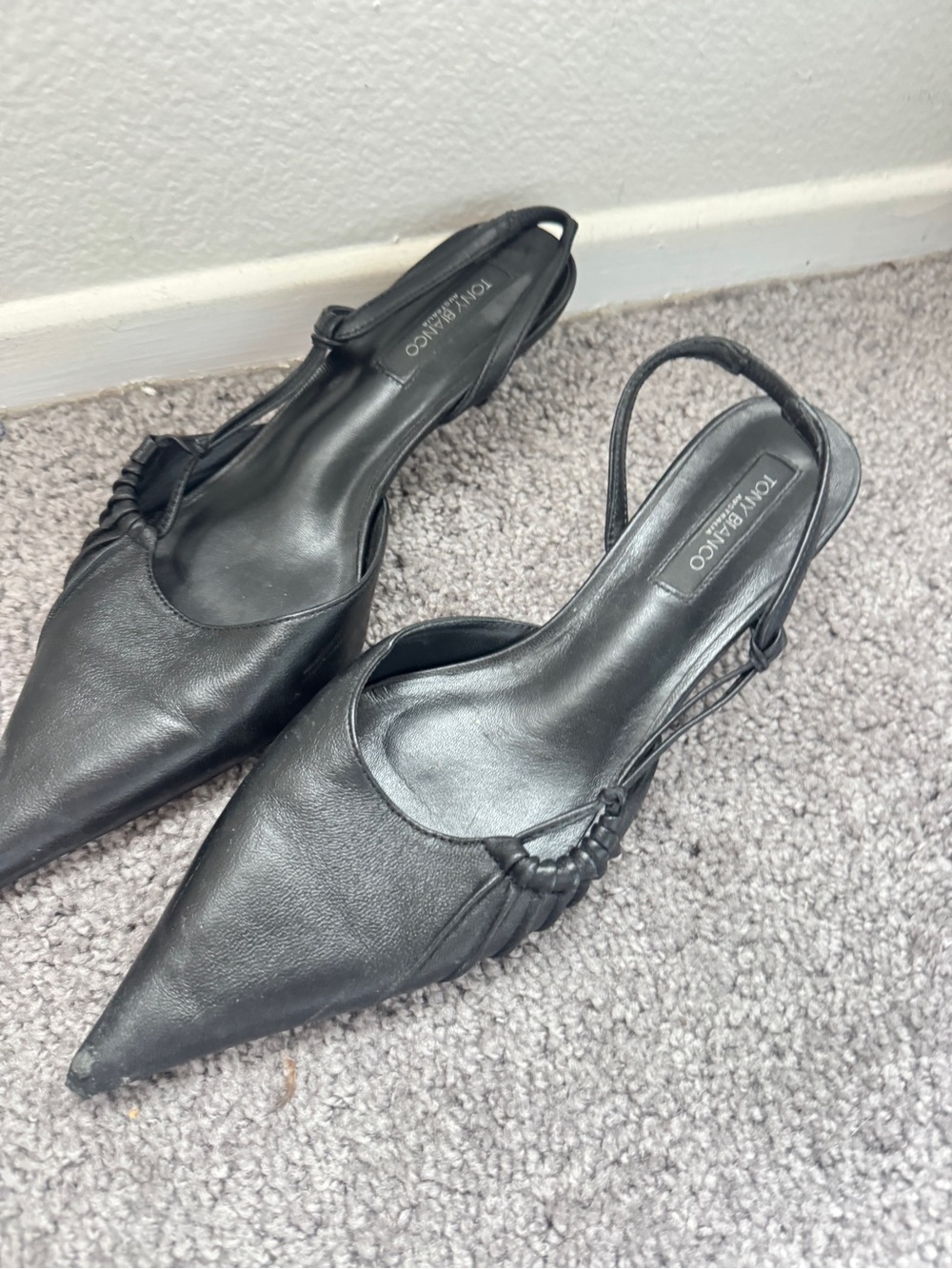 Tony Bianco black Pointed Slingback Heels - Picture 5 of 6